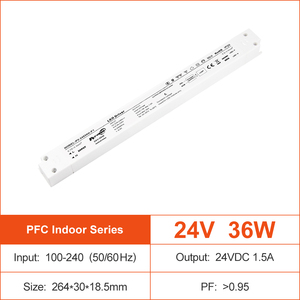 แหล่งจ่ายไฟ LED pF แบบหรี่แสงได้12V 24V 36W ไดรเวอร์ LED 100-240V AC เป็น DC เคสพลาสติกได้รับการรับรอง - Product Image 5