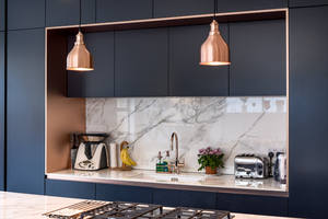 Bespoke — armoire de cuisine simple murale, noir mat, de <span class=keywords><strong>grande</strong></span> capacité, design moderne, couleur bleu, noir mat, avec <span class=keywords><strong>grande</strong></span> island - Product Image 5