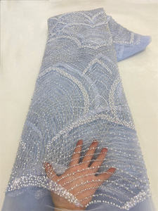 NI.AI кружево с блестками и бисером, свадебная полоса, кружевная ткань, роскошная вышивка, жемчуг, блестки, кружевная ткань - Product Image 5