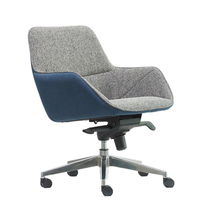 Chaise de bureau pivotante réglable en tissu avec accoudoirs et roulettes pour hall d'hôtel, suite d'hôtes et espace lounge