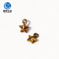 Étiquette personnalisée Lianxu OEM ODM avec logo de marque, breloque étoile en alliage de zinc plaqué, accessoires métalliques DIY