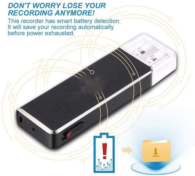 Aomago Custom Mini Recording Device Key Chain Dictaphone Key Holder 8GB USB Stick Voice Recorder