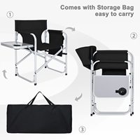 Chaise de camping pliable portable avec logo personnalisé pour l'extérieur, la plage, les voyages et les pique-niques, avec table latérale – Vente en gros directe usine