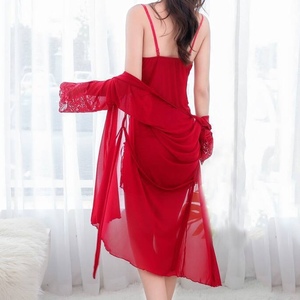 Sexy Halter Nightgown Dresses Robe Women's <b>Lace</b> Pajamas 2 Set Fashion - Product Image 4