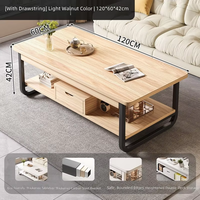 Table basse pour la maison, style minimaliste, rectangulaire, basse, en bois et métal, multifonctionnelle, avec rangement compact, idéale pour les petits salons