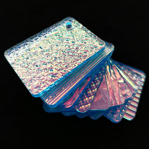 Feuilles acryliques stratifiées en PMMA à motifs, holographiques, réfractantes, multicolores, irisées, dichroïques, couleur arc-en-ciel, en gros - Product Image 1