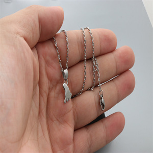 yunnique Foot-Shaped Pendant <b>Necklace</b> Stainless Steel Silver White Unisex Gift Jewelry - Product Image 3