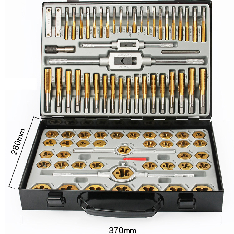 86 Piece High Strength Steel SAE and Metric Tap and Die Set for Metal Thread Cutting and Gunsmithing HSS Coarse Taps