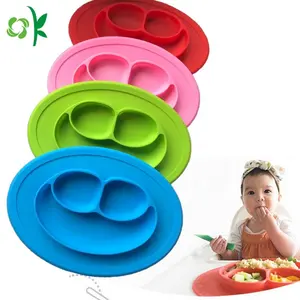 Oksilicony高品质硅胶分板幼儿婴儿硅胶碗微笑餐碗防滑硅胶吸盘