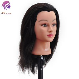 Tête de mannequin de cosmétologie en cheveux humains, tête de bloc avec cheveux 100% naturels <span class=keywords><strong>pour</strong></span> l'entraînement, la formation, poupée <span class=keywords><strong>pour</strong></span> la coiffure - Product Image 1