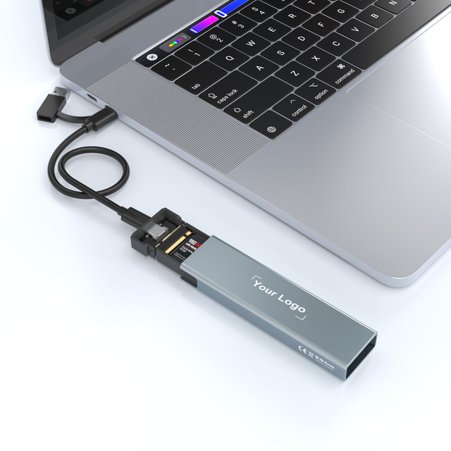 Hot Sell Usb3.0 Type c External Hard Disk Drive Housing Dual Pronocol Sata and M.2 Nvme case Enclosure