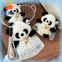 Porte-clés en peluche Panda Kawaii en robe de dentelle de 4 pouces, breloque de sac, jouet en peluche, en stock pour ornement de mariage