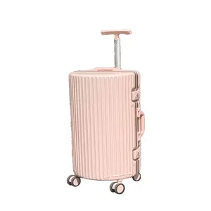 Nuova valigia cilindrica con struttura in alluminio per bagagli Trolley valigie da viaggio con chiusura a doppia cifra