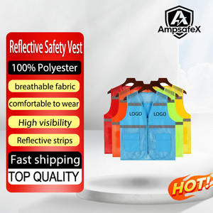 Gilet de sécurité réfléchissant imperméable de classe 2 ANSI à haute visibilité avec logo personnalisé pour les travaux de construction - Product Image 1