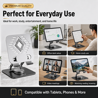 Nouveau support pour ordinateur portable en métal argenté, réglable multi-angles, conforme aux normes CE et RoHS, compatible avec les bureaux d'éducation et les tablettes