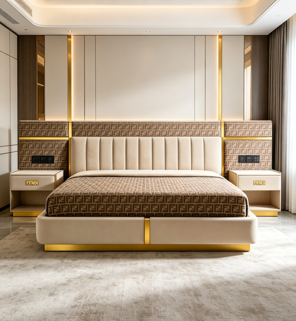 Modern Soft Queen/King Size Adjustable Box Spring Bed Frame with Fabric Upholstery Wood Frame Convertible Design Headboard