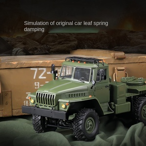 Camion da Battaglia Telecomandato 6WD, Veicolo RC con Pneumatici Tubeless, Rimorchio Pianale per Trasporto, <span class=keywords><strong>Auto</strong></span> Giocattolo - Product Image 3