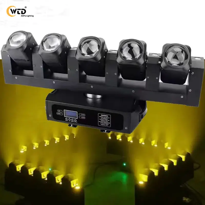 DJ Disco Light 5x40W RGBW 4-en-1 + 6x20W Blanc COB LED faisceau Bar Moving Head Light Pour KTV Music Show