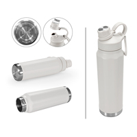 GYM Bouteille d'eau de sport en acier inoxydable isolée sous vide à double paroi de 32oz avec couvercles à poignée personnalisée OEM