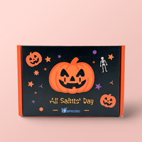 Boîte cadeau écologique pour Halloween, emballage cadeau en papier rigide, boîte cadeau en carton recyclable pour les fêtes, impression personnalisée du logo et du motif
