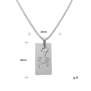 <b>Titanium</b> Steel Scorpion Pendant Men's Stainless Steel Necklace Animal Zodiac Punk Retro Style 12026 - Product Image 4
