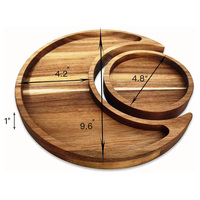Plateau de lune en bois d'acacia support de cristal pour pierres cristaux de guérison stockage présentoir en cristal porte-huile essentielle plat de bijoux de lune