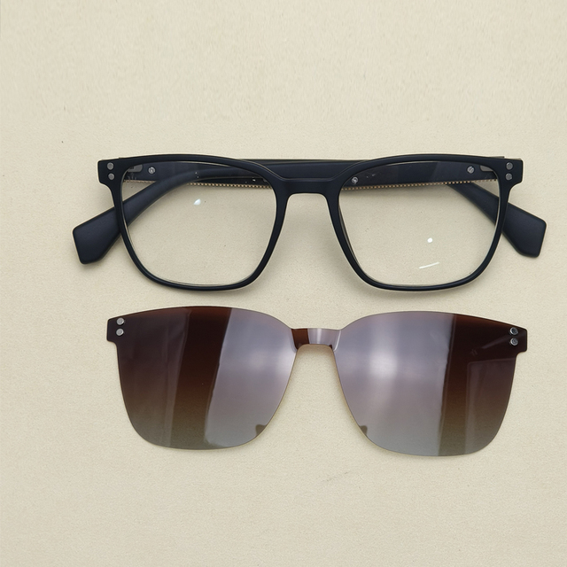 Hot Sale Men Luxury High Quality Clip-On Glasses Frame 2 in 1  Polarized Magnetic Clip on Sunglasses for Lady
