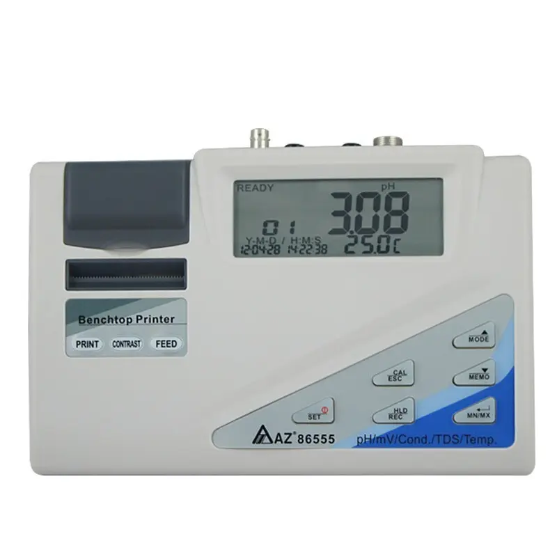 AZ86555 Bench Top Water Quality Meter Desktop Ph/Orp/Cond./Tds/Zoutgehalte 5 In 1 Printer Water Quality Meter