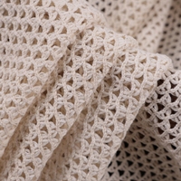 Kain Mesh Katun 100% Bernapas Warna Alami 3mm 250gsm Kain Mesh Bordir untuk Pakaian Kain Katun 100% untuk Pakaian