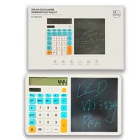 Tablet Tulis LCD Kalkulator dengan Fungsi Suara, Baterai, Bahan ABS, Kalender, Penyangga, Papan Pesan untuk Meja Kantor