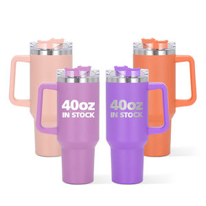 Gobelet isotherme personnalisé de 40 oz avec couvercles à poignée amovible, sublimation, 32 oz, 40 oz, double paroi en acier inoxydable, mug de voyage - Product Image 1