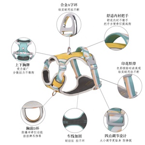 Pettorina Riflettente in Nylon Anti-Riot per <span class=keywords><strong>Cani</strong></span>, Comoda Imbracatura con Guinzaglio per Bulldog Francese, Chihuahua, Carlino, per Passeggiate all'Aperto - Product Image 4