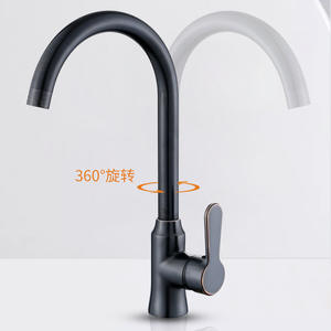 Grifo de Cocina Monomando de Cobre Ennegrecido, Giratorio 360 Grados, Montaje en Encimera, Válvula de Cerámica Moderna - Product Image 1