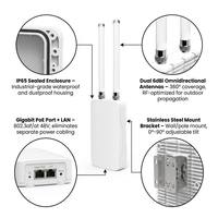 Point d'accès Wi-Fi 6 extérieur 3000 Mbps, IP67, PoE 48V, portée 500 mètres, 128 utilisateurs, sécurité WPA3, pour espaces publics, routeur AP3000G - Prix de gros