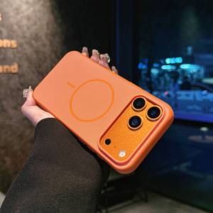 For 17ProMax <b>Phone</b> Case PC Business Design Shockproof Air Skin Feeling <b>Magnetic</b> Adsorption Advanced Feel Color-blocking Case - Product Image 4