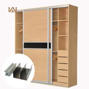 Produced by Wolemei Company wardrobe aluminium profiles sliding door track stiles