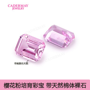 Cadermay Cherry Blossom Pink Emerald Cut Gemstones 3x5mm To 9x11mm For Jewelry Making - Product Image 5