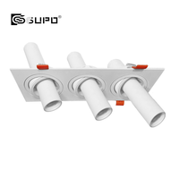 GUPO 2*9W Double tête 360° °   Spot encastré à cavité profonde réglable, anti-éblouissement, noir-blanc, lampe LED intégrée