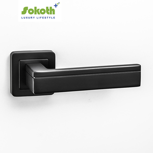 Compra a granel de herrajes para puertas, manijas de <span class=keywords><strong>puerta</strong></span> de Palanca Negra de <span class=keywords><strong>aluminio</strong></span> de privacidad interna cuadrada - Product Image 4