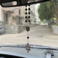 Hématite Décennie Chapelet Homard Griffe Perles En Pierre Naturelle St.Michael Médaille Crucifix Argent Catholique Bracelet Auto Chapelets