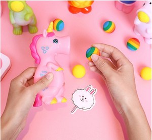 Jouets à presser animaux de dessin animé licorne pistolet à boule de tir balles en mousse Pop Out articles <span class=keywords><strong>Anti</strong></span>-Stress pour enfants - Product Image 4