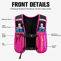 Gilet de course personnalisé avec bande réfléchissante et poche d'hydratation pour hommes/femmes - Léger, résistant à l'eau, respirant pour la nuit