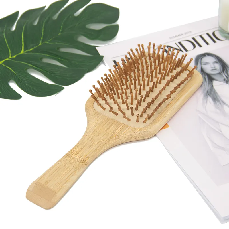 Paddle Hair Detangling Brush Bamboo Wood Air Cushion Brush