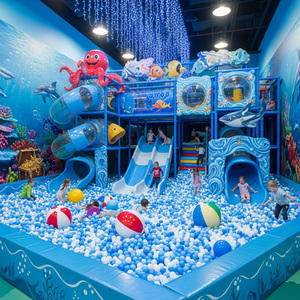 Équipement de terrain de jeu intérieur commercial pour enfants, structure de jeu personnalisée avec fosse à balles, sur le thème marin - Product Image 5