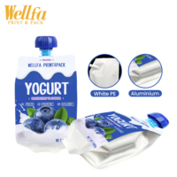 Pochettes à bec verseur écologiques personnalisées de qualité alimentaire 250 ml 500 ml, sachets de yaourt réutilisables en aluminium, Doypack