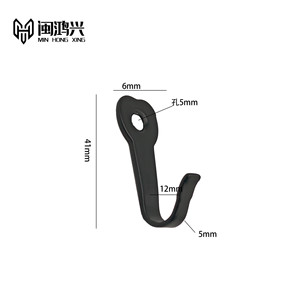 Min Hong Xing Iron Wall Hooks Black Wardrobe Coat And Cap Hook European Retro Style - Product Image 3