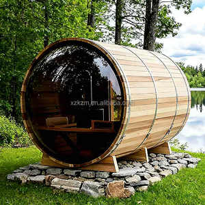 Sauna rond d'extérieur, bien-être, détox, spa, fenêtre panoramique à bulles, sauna en forme de baril, jardin, cour, thérapie - Product Image 4
