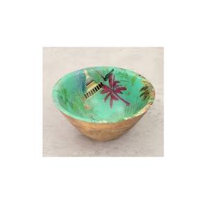 Bol de service en bois d'acacia imprimé personnalisé de conception moderne chaude meilleure vente nouveau design pour la fête du fabricant en Inde - Product Image 2