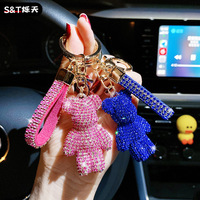 Nouveau porte-clés de luxe Violent Bear avec strass, cristal et diamant, breloque pour sac, porte-clés de créateur, porte-clés bling