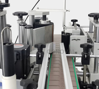 Machine d'étiquetage entièrement automatique horizontale pour bouteilles rondes, conteneurs, bocaux et baumes à lèvres